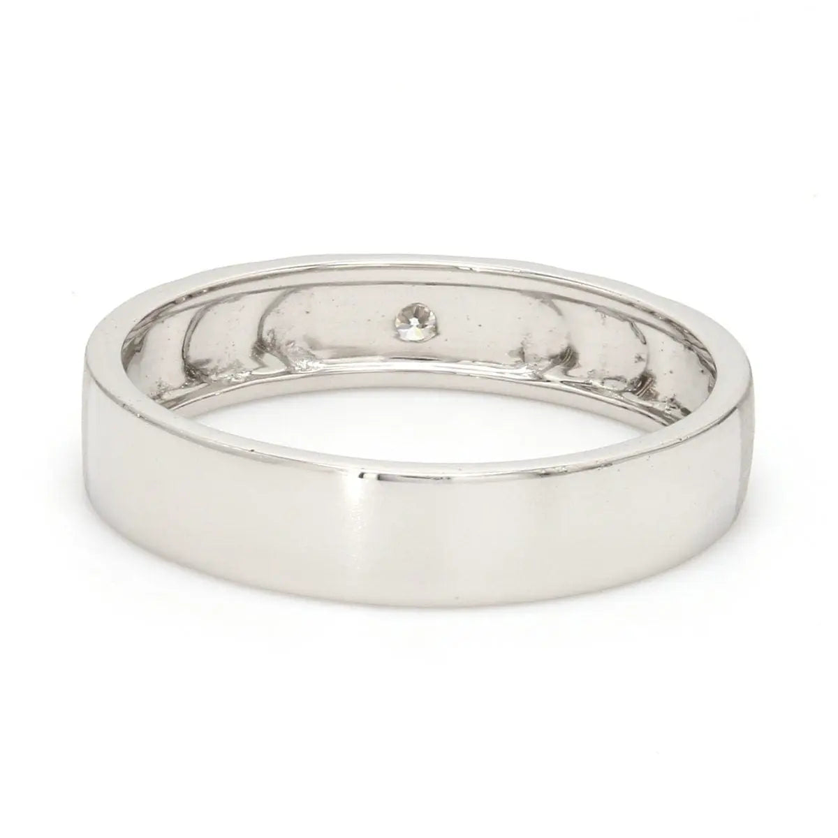 Designers Platinum Love Bands wth Hexagonal Grooves & Diamonds JL PT 427