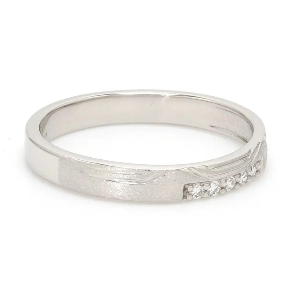 Designers Platinum Love Bands wth Hexagonal Grooves & Diamonds JL PT 427