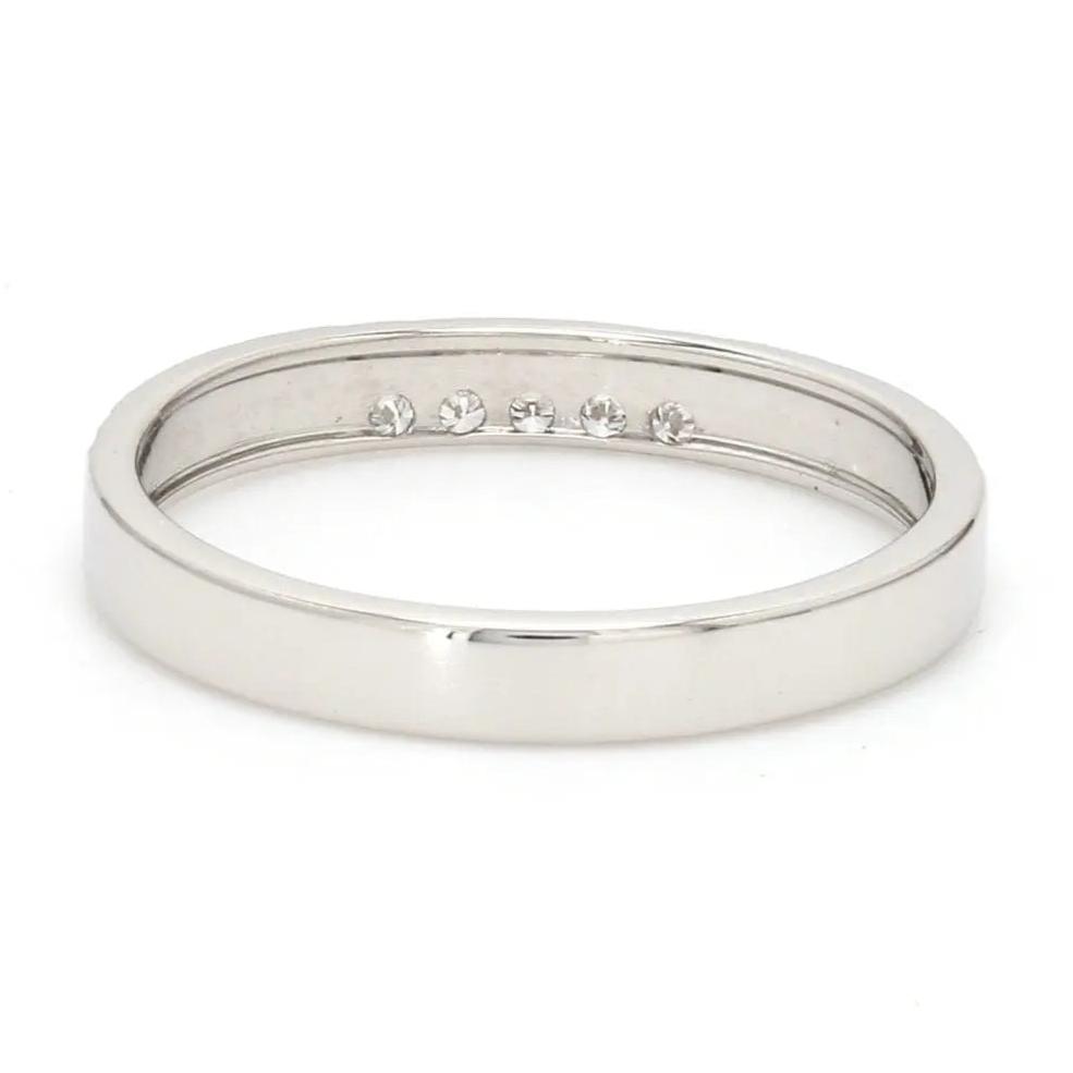 Designers Platinum Love Bands wth Hexagonal Grooves & Diamonds JL PT 427