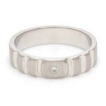 Load image into Gallery viewer, Designers Platinum Love Bands wth Hexagonal Grooves &amp; Diamonds JL PT 427
