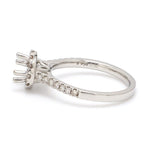 Load image into Gallery viewer, Diamond Halo &amp; Shank Platinum Ring Mounting for Solitaire JL PT 671-M
