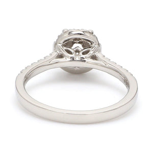 Diamond Halo & Shank Platinum Ring Mounting for Solitaire JL PT 671-M