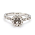 Load image into Gallery viewer, Diamond Halo &amp; Shank Platinum Ring Mounting for Solitaire JL PT 671-M
