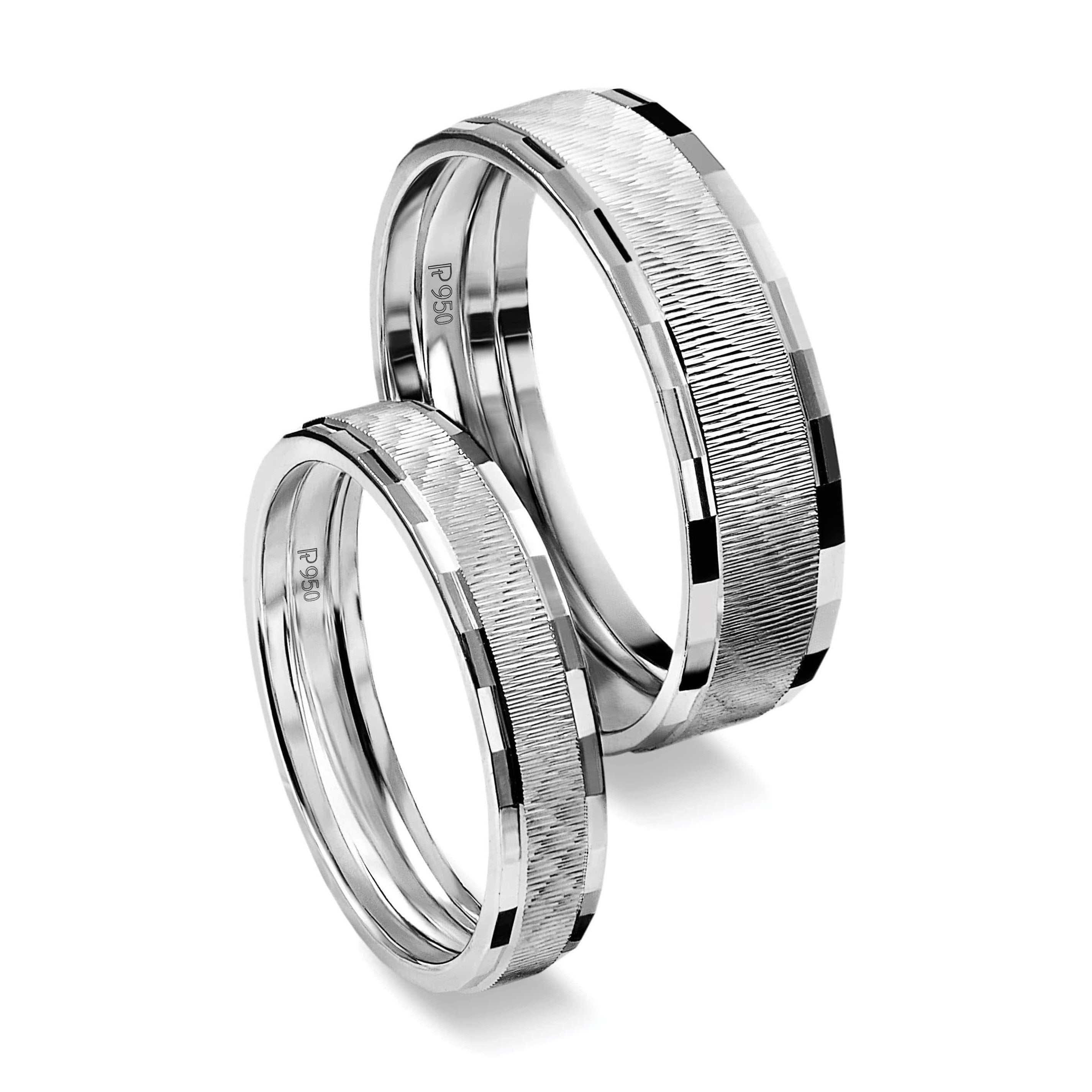 Dreamy Texture Plain Platinum Love Bands JL PT 592