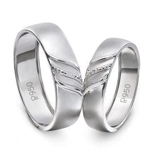 Elegant Plain Platinum Couple Rings JL PT 534