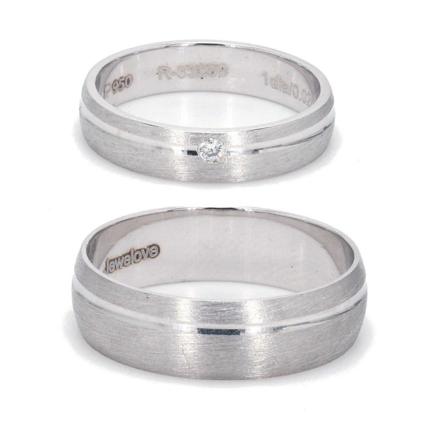 Elegant Platinum Couple Rings with Line Groove JL PT 567