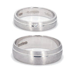 Load image into Gallery viewer, Elegant Platinum Couple Rings with Line Groove JL PT 567
