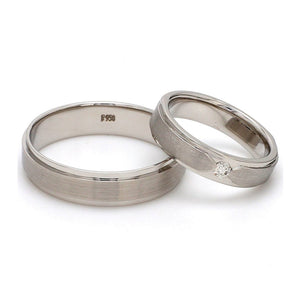 Elegant Platinum Love Bands with Matte Finish JL PT 529