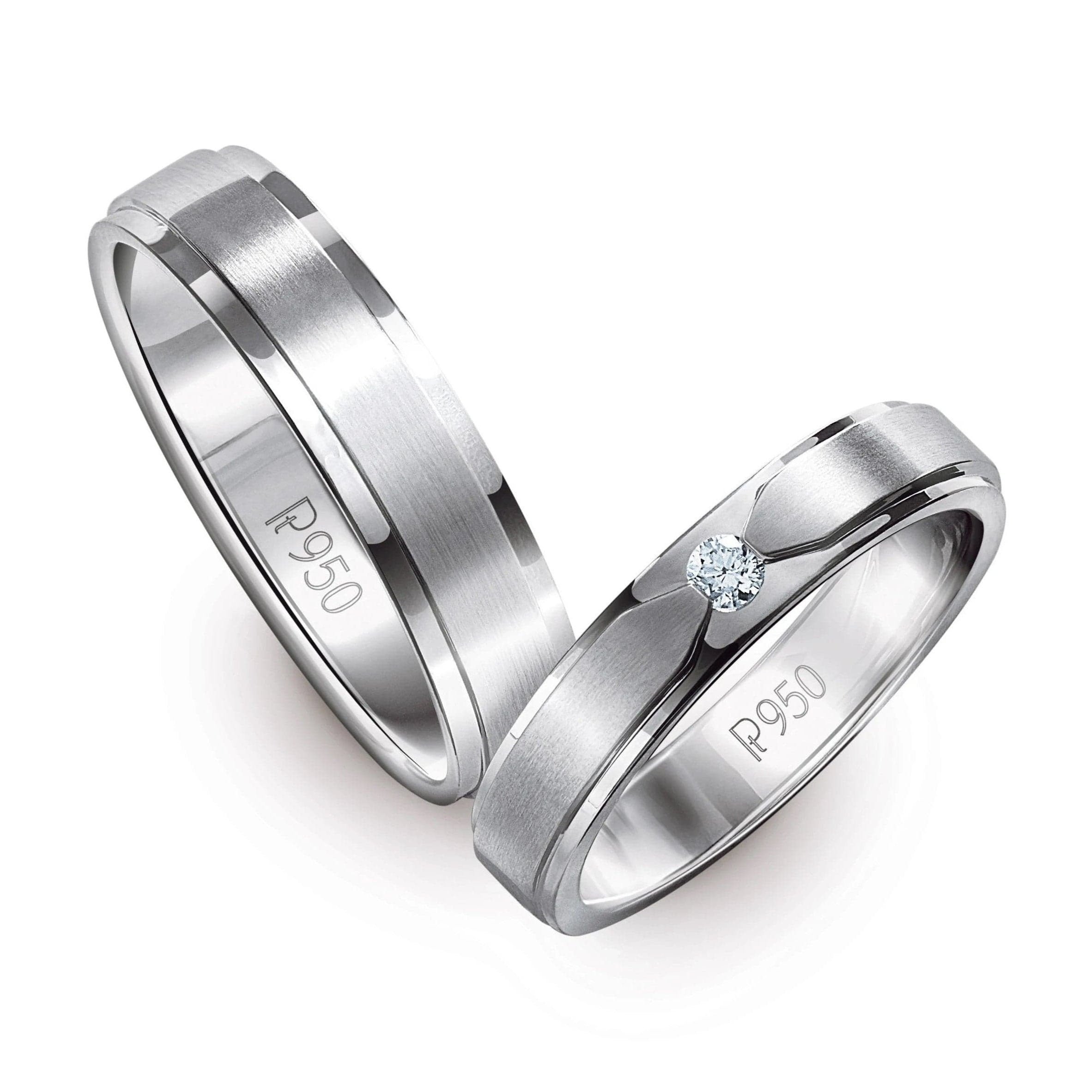 Elegant Platinum Love Bands with Matte Finish JL PT 529