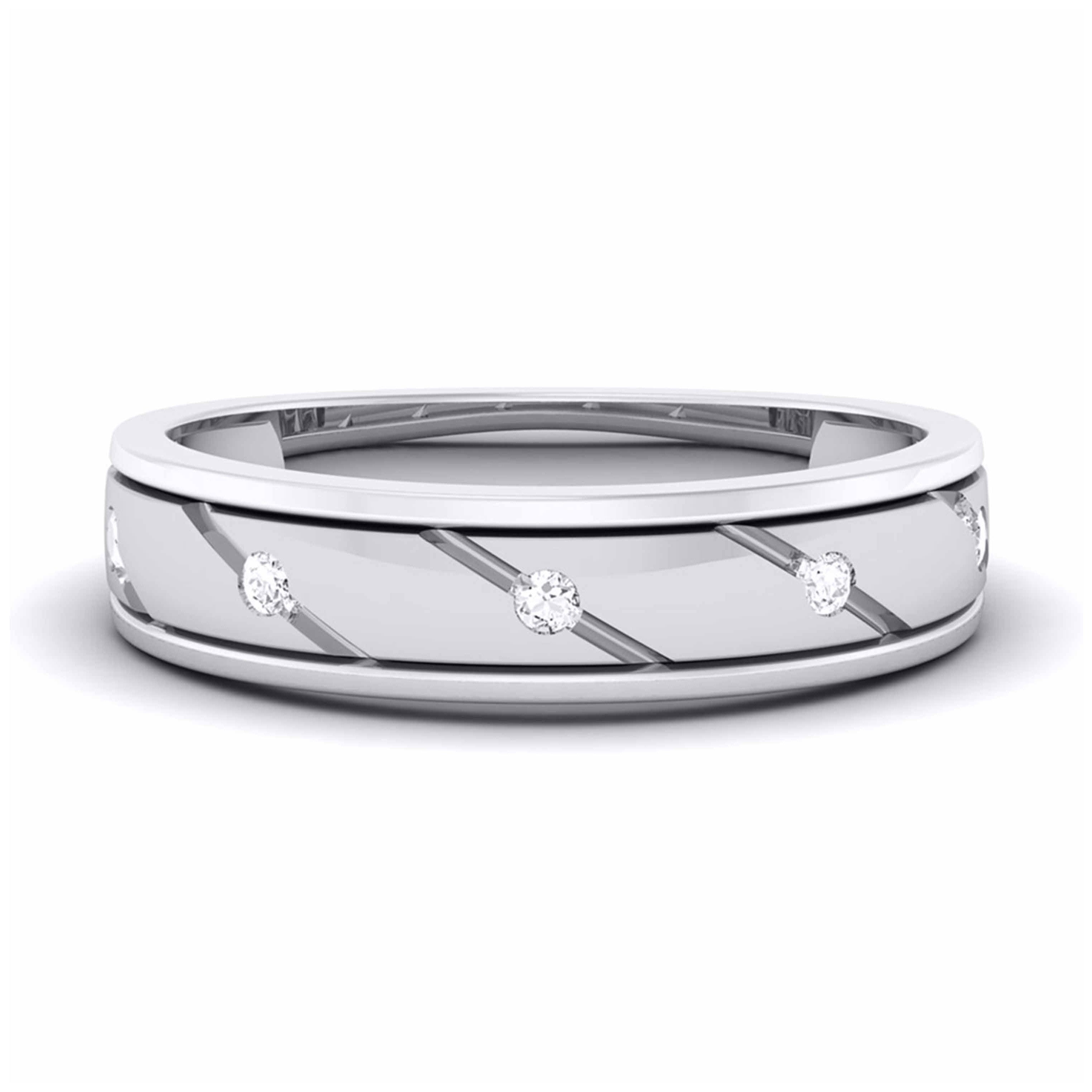 Elegant Platinum Wedding Band for Men  JL PT 5875