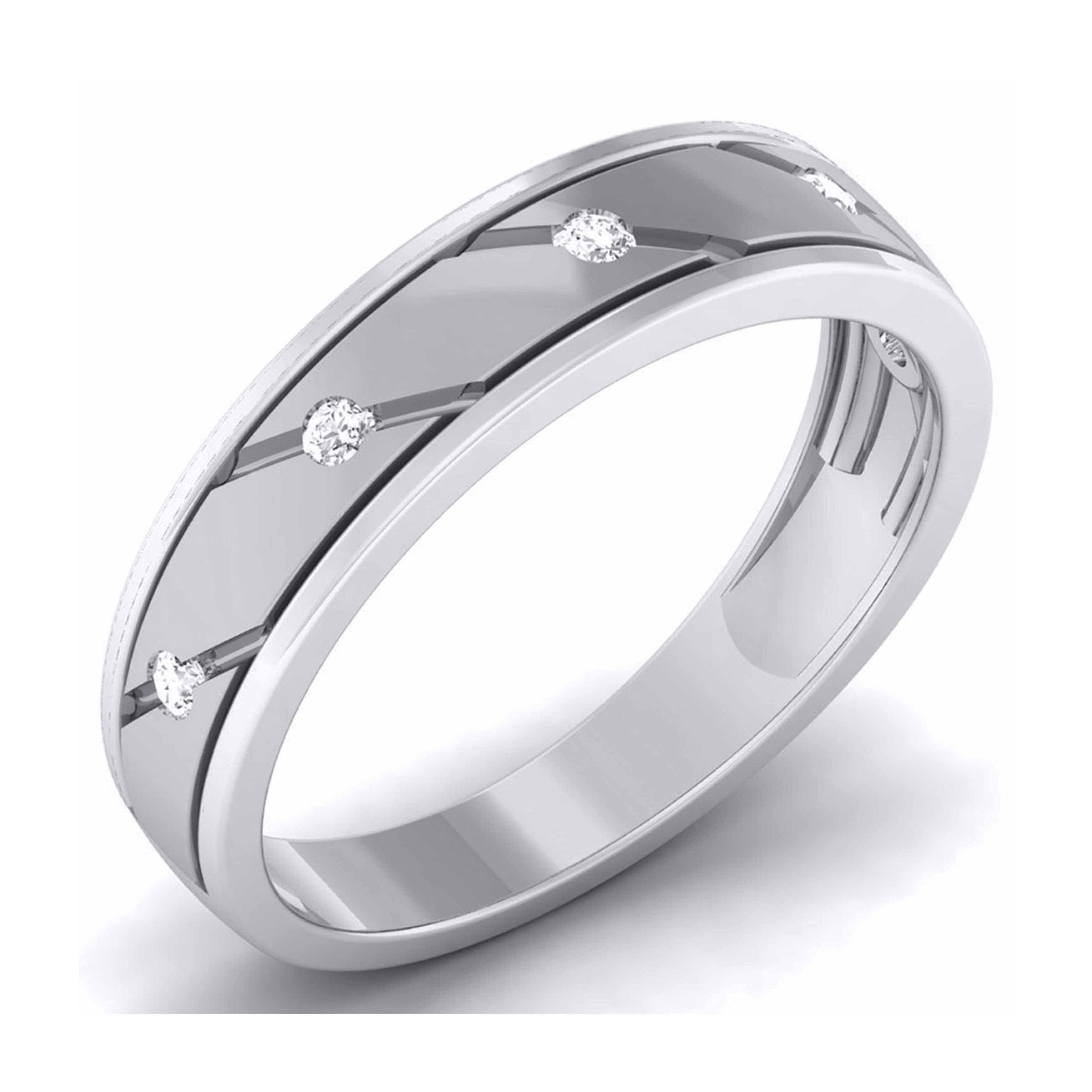 Elegant Platinum Wedding Band for Men  JL PT 5875