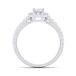 Load image into Gallery viewer, Emerald Cut Solitaire Ring in Platinum Halo Setting JL PT 469
