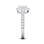 Load image into Gallery viewer, Emerald Cut Solitaire Ring in Platinum Halo Setting JL PT 469
