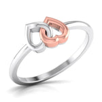 Load image into Gallery viewer, Entangled Heart Simple Platinum &amp; Rose Gold Ring for Women JL PT 549
