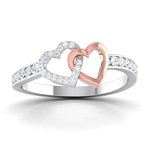 Load image into Gallery viewer, Entangled Hearts Platinum Ring with Diamonds for Women JL PT 552
