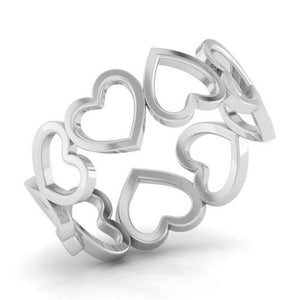 Eternity of Hearts Plain Platinum Ring for Women JL PT 551