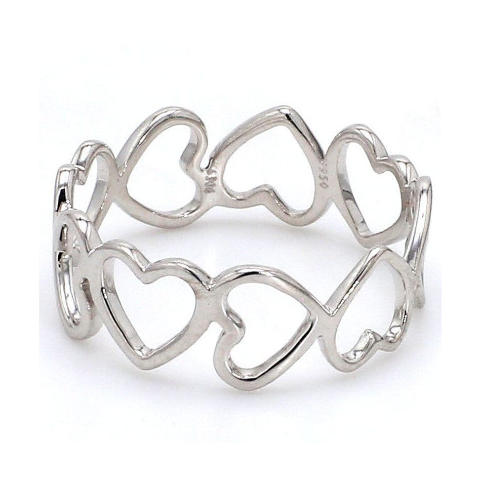 Eternity of Hearts Plain Platinum Ring for Women JL PT 551