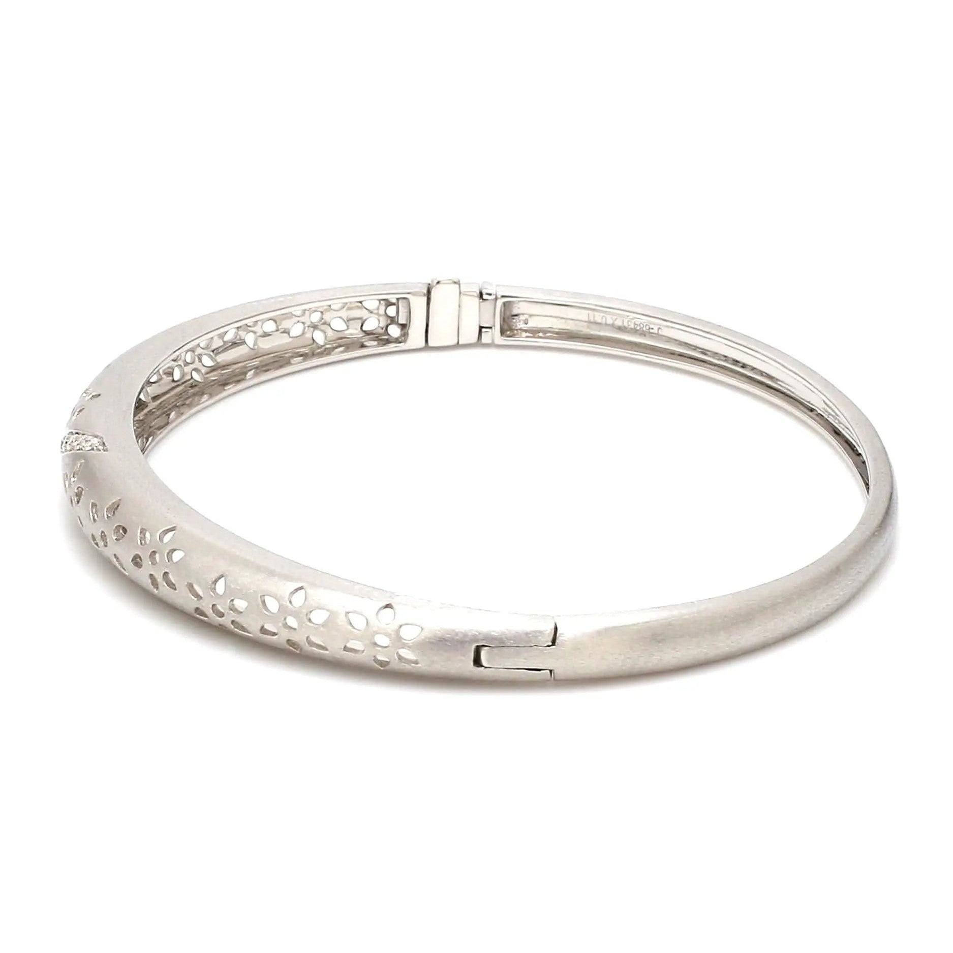 Ethnic Platinum Bracelet with Laser Cutting & Diamonds SJ PTB 104