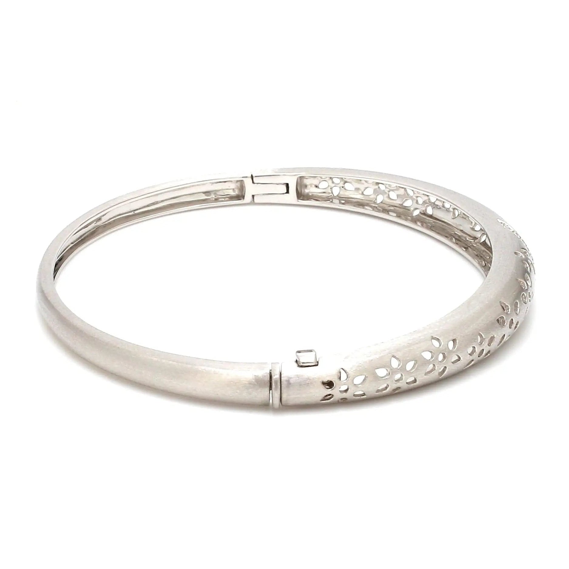 Ethnic Platinum Bracelet with Laser Cutting & Diamonds SJ PTB 104