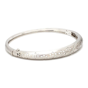 Ethnic Platinum Bracelet with Laser Cutting & Diamonds SJ PTB 104