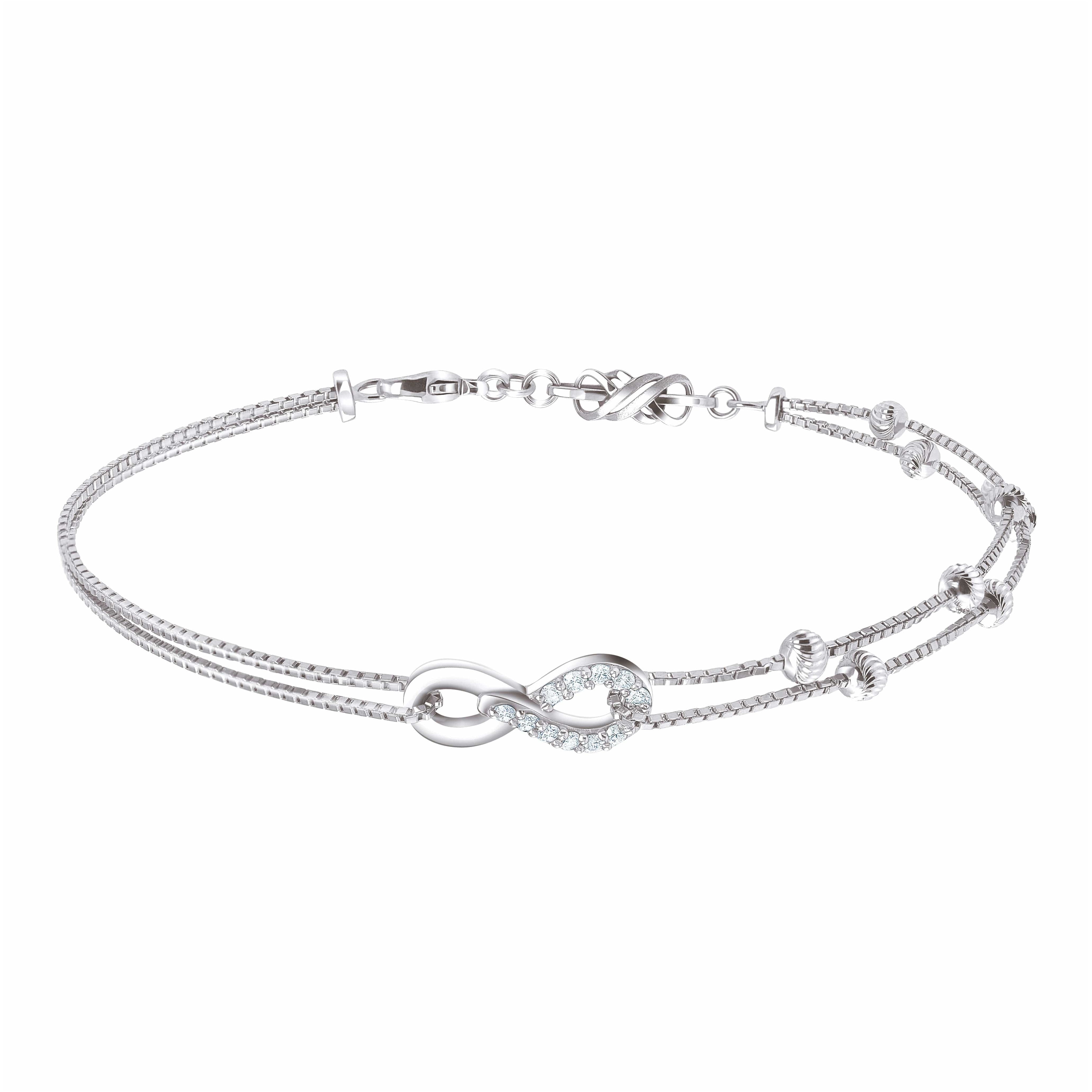 Evara Platinum Diamond Bracelet for Women JL PTB 796