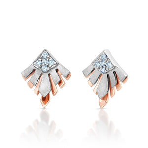 Evara Platinum Rose Gold Diamonds Earrings for Women JL PT E 255