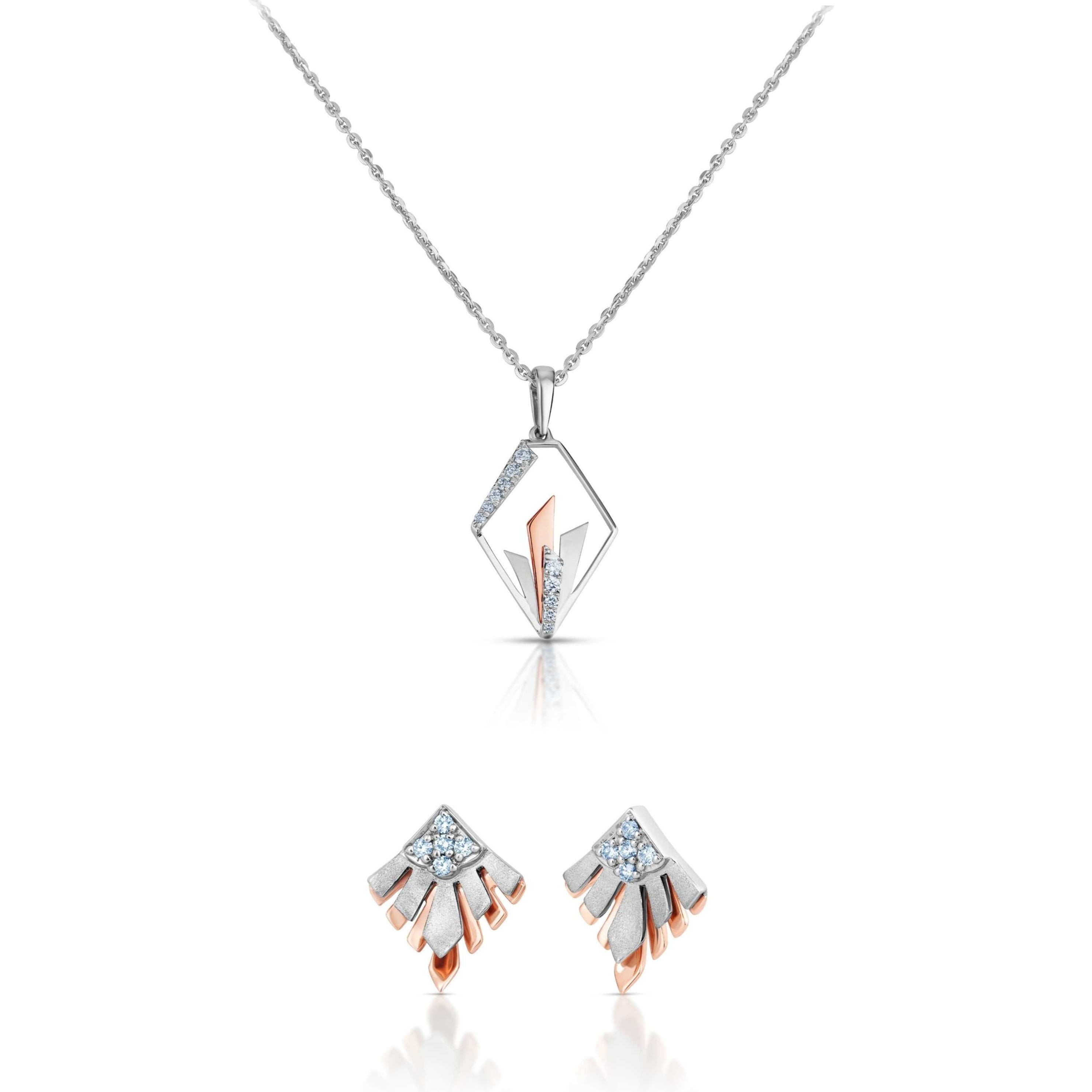 Evara Platinum & Rose Gold Pendant Set JL PT P E 255