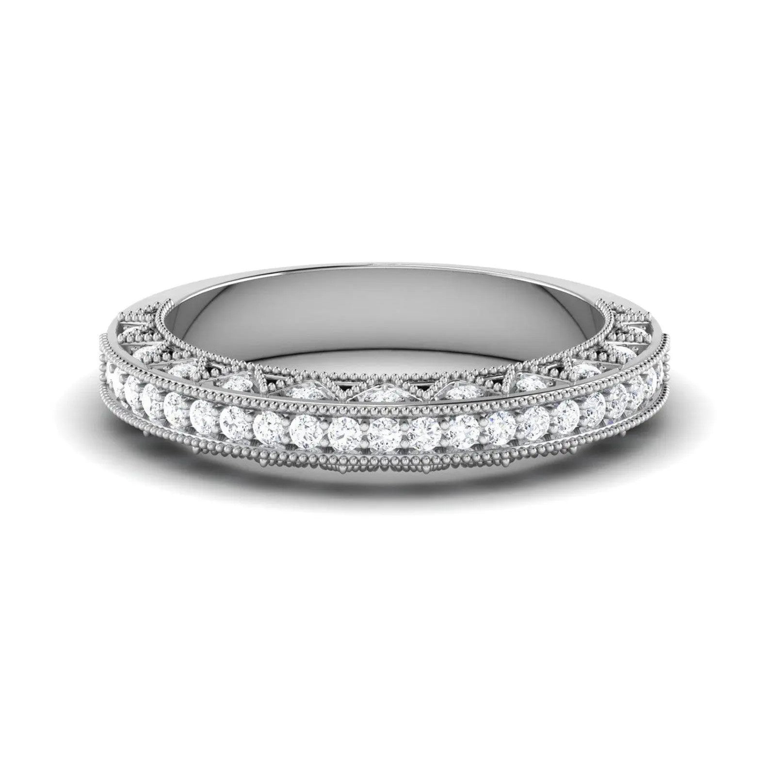 Exquisite Half Eternity Platinum Ring with Diamonds JL PT 443