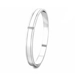 Load image into Gallery viewer, Flat Top Platinum Kada with 2 Grooves for Men JL PTB 712
