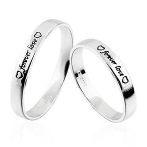 Forever Love Platinum Couple Rings with Black Engravings JL PT 581