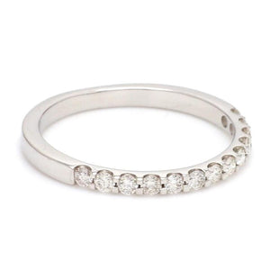 Half Eternity Platinum Ring with U-cut Pave Setting JL PT 916