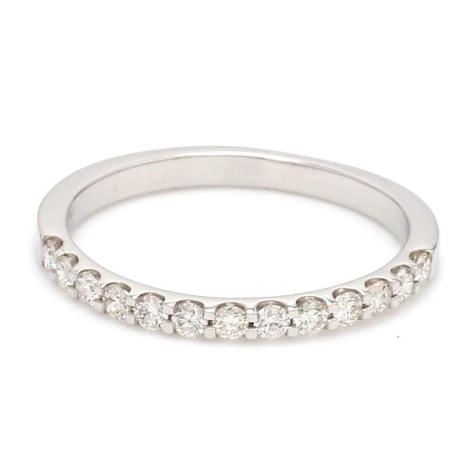 Half Eternity Platinum Ring with U-cut Pave Setting JL PT 916