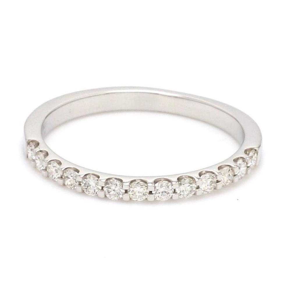 Half Eternity Platinum Ring with U-cut Pave Setting JL PT 916