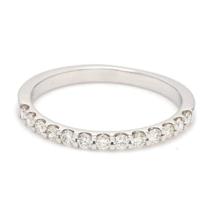 Half Eternity Platinum Ring with U-cut Pave Setting JL PT 916