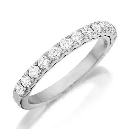 Half Eternity Platinum Ring with U-cut Pave Setting JL PT 916