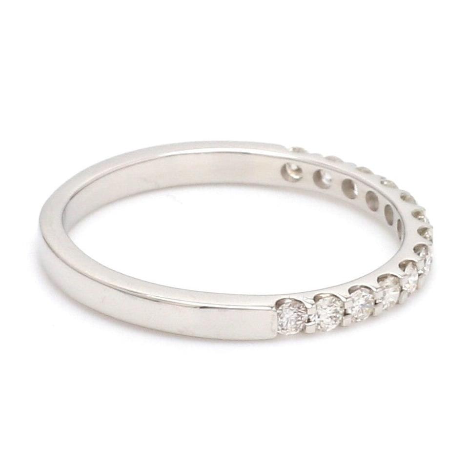 Half Eternity Platinum Ring with U-cut Pave Setting JL PT 916