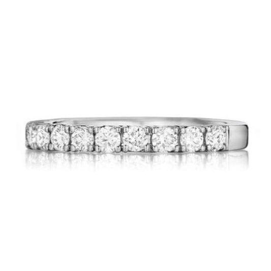 Half Eternity Platinum Ring with U-cut Pave Setting JL PT 916