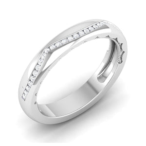 Half Eternity Platinum Wedding Band with Diamonds Ring JL PT 6768