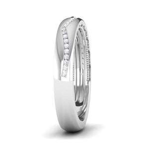 Half Eternity Platinum Wedding Band with Diamonds Ring JL PT 6768