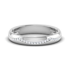 Half Eternity Platinum Wedding Band with Diamonds Ring JL PT 6768