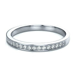 Load image into Gallery viewer, Half Eternity Platinum Wedding Band with Pave Setting Diamonds JL PT 678
