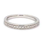 Load image into Gallery viewer, Half Eternity Platinum Wedding Band with Pave Setting Diamonds JL PT 678
