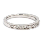 Load image into Gallery viewer, Half Eternity Platinum Wedding Band with Pave Setting Diamonds JL PT 678
