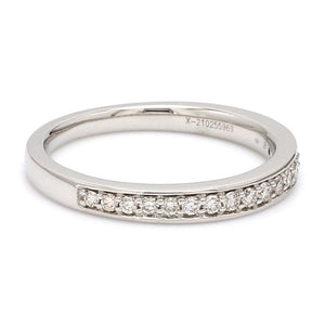 Half Eternity Platinum Wedding Band with Pave Setting Diamonds JL PT 678