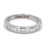 Load image into Gallery viewer, Half Eternity Princess Cut Diamond Platinum Wedding Band set in Channel Setting JL PT 580
