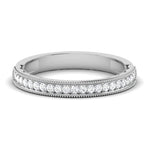 Load image into Gallery viewer, Half Eternity Ring with Diamonds and Milgrain Finish in Platinum JL PT 543
