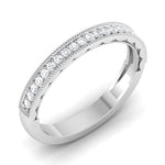 Load image into Gallery viewer, Half Eternity Ring with Diamonds and Milgrain Finish in Platinum JL PT 543
