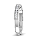 Load image into Gallery viewer, Half Eternity Ring with Diamonds and Milgrain Finish in Platinum JL PT 543
