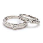 Load image into Gallery viewer, Harmony Platinum Couple Rings with Diamonds JL PT 530
