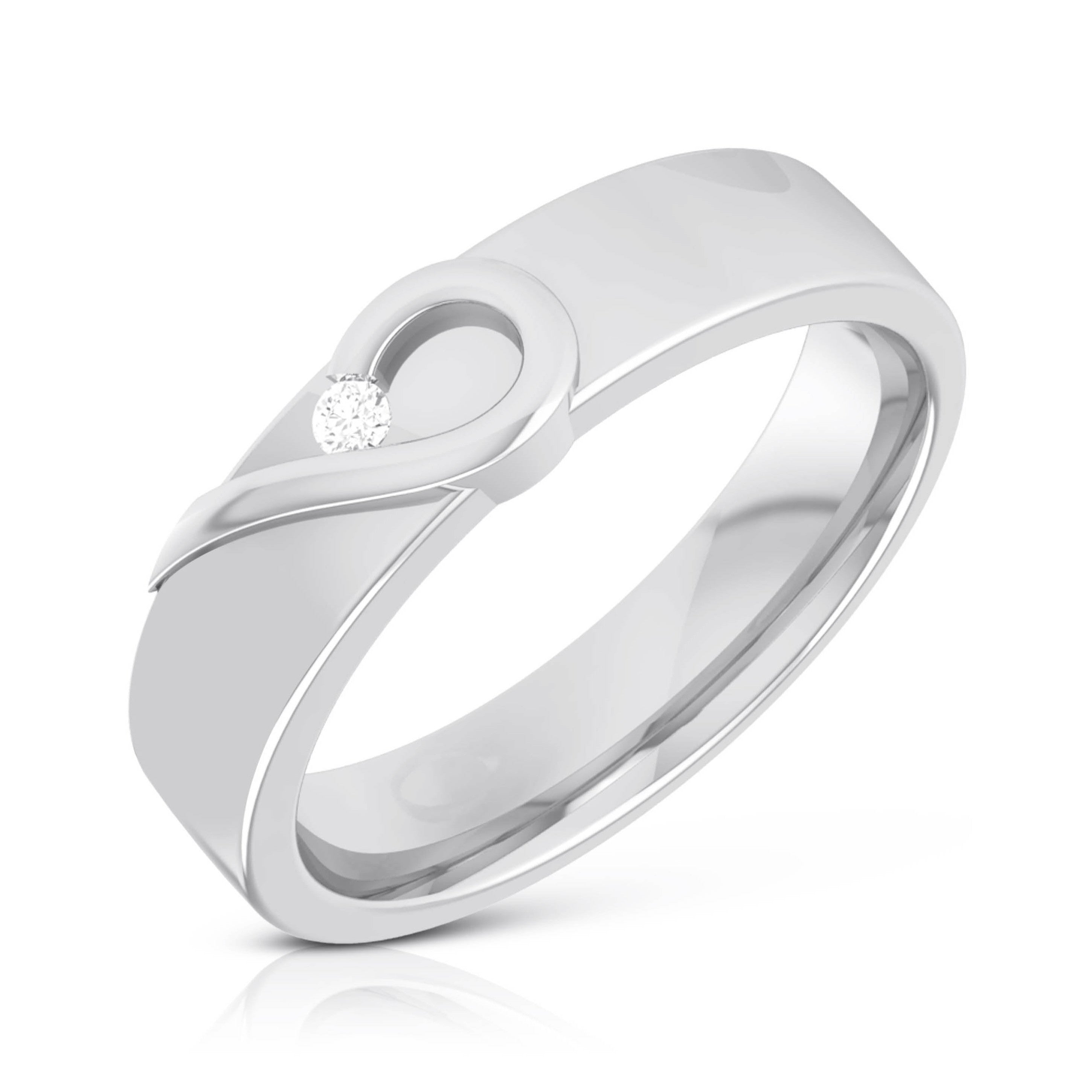 Heart Single Diamond Platinum Love Bands JL PT R-8004